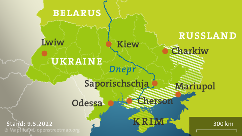 Karten zur Entwicklung im Ukraine-Krieg