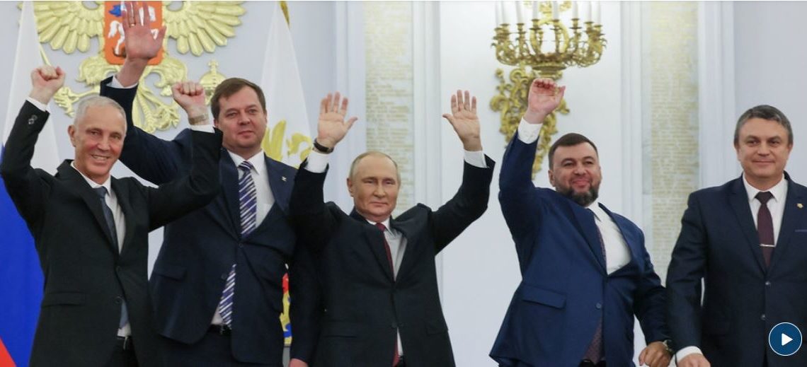 Putin-Rede im Kreml Russland annektiert vier ukrainische Gebiete