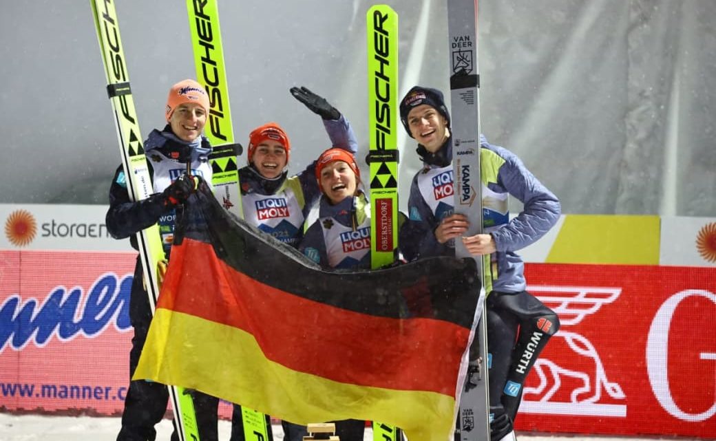 Deutsches Skisprung-Mixed holt WM-Gold in Planica