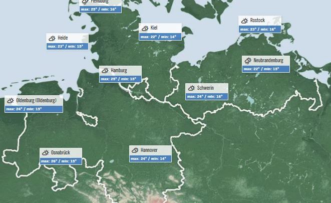 Wettervorhersage für Ribnitz-Damgarten Heute, 15.06.